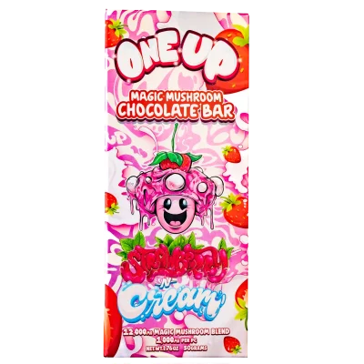 Strawberry and Cream Mushroom Chocolate Bar