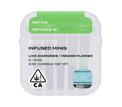 Boutiq Pre Rolls | Infused Minis | Strawberry Tropicana x Sour Slush | Live Diamonds 2.5G