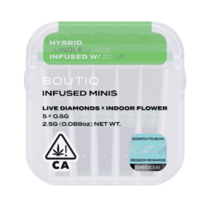 Boutiq Pre Rolls | Infused Minis | Strawberry Tropicana x Sour Slush | Live Diamonds 2.5G